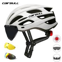 Cairbull-casco de ciclismo con visera extraíble, gafas moldeadas integralmente para bicicleta de montaña y carretera, con luz trasera 2024 - compra barato