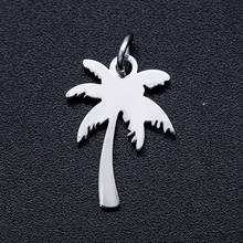 5pcs/lot High Quality 316L Stainless Steel Palm Tree DIY Charm Pendant for Jewelry Making Accessories 21*13mm 2024 - buy cheap