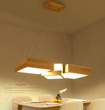 Candelabro de madera minimalista para restaurante, lámpara LED creativa de estilo japonés, nórdica, para sala de estar, estudio, dormitorio, bar y oficina 2024 - compra barato