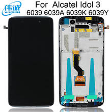 ЖК-датчик с дигитайзером для Alcatel One Touch Idol 3 OT6039 6039A 6039K 6039Y 6039, сенсорная панель, стекло в сборе, рамка 2024 - купить недорого