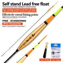 1PC Lead Free Fishing Float+1 Bag Hooks+1 Buoy Holder Fresh Water Nano Buoy Long Leg Bobber Sensitive Stable Flotador Carp Tools 2024 - buy cheap
