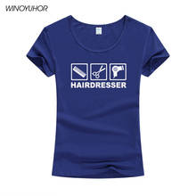 New Summer Fashion Hairdresser T Shirt Women Short Sleeve Cotton Barber Weapons T-Shirt Funny Tops Tee For Ladies Girls 2024 - buy cheap