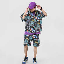 2021 New Fashion Summer Short Sleeve Sets Men Casual Print Suits For Men Chinese Style Print Beach Suit Sets Shirt+ Shorts 5XL 2024 - buy cheap