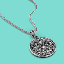 Collar de plata de ley 925 con diseño de dragón redondo para hombre, gargantilla de estilo chino con cadena larga de Plata de Ley de 17 ''-27'' 2024 - compra barato