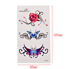 Наклейки цветок розы водонепроницаемые поддельные тату инструменты для нанесения рисунка хной Сексуальная Бабочка 3D Гирлянда Временные татуировки боди-арт флэш-тату 2024 - купить недорого