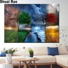 Four Seasons Tree 5d Diy Diamond Painting full novelty 2022 cross stitch Kits Diamond mosaic set embroidery Rhinestones Picture 2024 - buy cheap