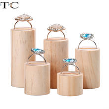 Anel de madeira com suporte, mostruário de jóias, organizador de anel, para loja, joias, display de 5 cabeças 2024 - compre barato