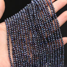 Alta qualidade natural de água doce pérola forma de batata preto grânulos soltos para fazer jóias pulseira colar acessórios tamanho 2-3mm 2024 - compre barato