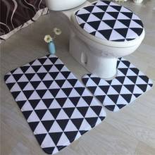 3D Flannel Printed Toilet 3 Pcs/set Bathroom Rugs Set wc Bath Mat Set Toilet Floor Mat Bathroom Non-slip Toilet Seat Cover Mat 2024 - buy cheap