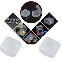 Caixa de plástico portátil, caixa quadrada de plástico pequena caixa de armazenamento de joias flip transparente com 10 peças 2024 - compre barato