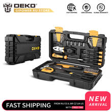 DEKO 62 Pcs Professional Car Repair Tool Set Auto Ratchet Spanner Screwdriver Socket Mechanics Tools Kit W/ Blow-Molding Box 2024 - buy cheap