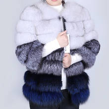 Inverno 2020 longo quente jaqueta de couro das senhoras roupas casaco de couro natural 100% real pele de raposa casaco 2024 - compre barato