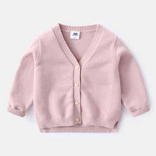 Высококачественный осенний кардиган; Одежда для новорожденных; вязаный свитер с длинными рукавами для маленьких девочек; пальто; топы на пуговицах; повседневная одежда 2024 - купить недорого