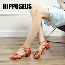 Hipposeus Girls Latin Dance Shoes for Girls Women Ladies Ballroom Modern Tango Dancing Performance Shoe 3.5CM Heels Dropshippong 2024 - buy cheap