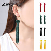 ZWC Fashion Bohemian Ethnic Long Tassel Drop Earrings for Women Lady Statement  Vintage Fringe Dangle Women Earring Jewelry Gift 2024 - buy cheap