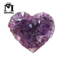 Natural Raw Amethyst Quartz Crystal Cluster Heart-Shaped Stone Healing Specimen Decor Crystal quality Gemstone Stone Home Decor 2024 - buy cheap