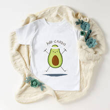 Camiseta moderna con estampado de aguacate para niño y niña, ropa Kawaii, bonita, blanca, novedad 2024 - compra barato