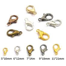 10/12/14/16/18/21mm Gold Gun Black Metal Lobster Clasps Hooks Bracelet End Connectors For Jewelry Making DIY Necklace Buckle 2024 - buy cheap