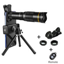 32X телескопический объектив 4K HD универсальная телефото камера для смартфона 4 в 1 Широкоугольный объектив «рыбий глаз» макрообъектив в комплекте со штативом 2024 - купить недорого