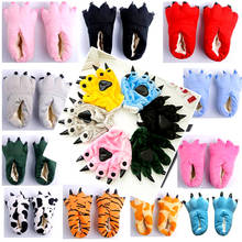 Women Indoor Sneakers Soft Plush Slippers Girls Cute Shoes Kids Cartoon Unicorn Totoro Panda Paw Winter Animal Claw Home Shoes 2024 - buy cheap