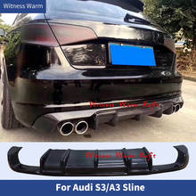 for 2013-2016 Audi A3 Sline S3 Sportback Hatchback Rear Bumper Lip Spoiler Diffuser Carbon Fiber Frp Body Kit 2024 - buy cheap