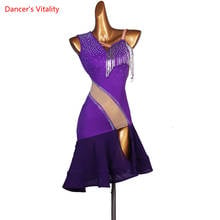 Latin Dance Dress Diamond-Studded Sling Skirt Performance Clothes Profession Custom Child Adult Elegant Competition Clothing 2024 - buy cheap