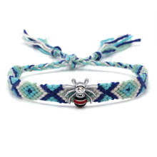 Boho Spider Charm Macrame Friendship Bracelet Women Men Mayan Ethnic Fashion Slim Soft Embroidery String Hand Woven Jewelry Gift 2024 - buy cheap