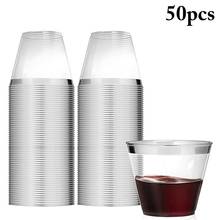 Vasos desechables de plástico multiusos para fiesta, vasos transparentes a la moda, suministros de fiesta para boda, 9oz, 50 Uds. 2024 - compra barato