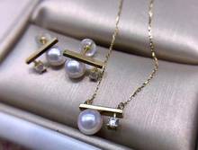 Conjunto de collar y pendientes de oro de 18K AU750, accesorios de joyería, monturas para perlas, Jade, Coral, cuentas de cristal, piedras 2024 - compra barato