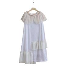 Mori Girl Lolita Sweet Preppy Style Hippie Boho Crochet Tunika Vetement Femme Lace Ruffle Layer Maxi Women Summer Tank Dress 2024 - buy cheap