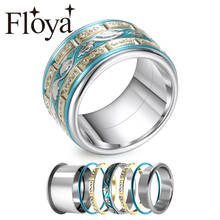 Conjunto de anéis intercambiáveis de resistência floya, conjunto de anéis de aço inoxidável com camadas, acessórios de ciano para mulheres, bijuterias 2024 - compre barato