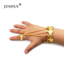 Jin hui 1 peça de pulseira de cobre dourado para bebês meninas joia dubai bracelete anel, meninos presentes africanos presente de aniversário 2024 - compre barato