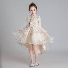 Vestidos de estilo chino para niñas, Cheongsam, falda de gasa de red, vestidos de princesa, trajes grandes para niños 2024 - compra barato