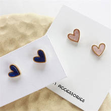 Fashion mini stud earrings female small contracted earrings heart-shaped earrings resin Cute Romantic stud earrings for women 2024 - buy cheap