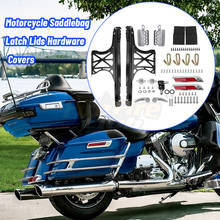 Tampa de trava de motocicleta, kit de hardware de trava de bolsa de dobradiça para harley touring e electra glide road king street 2014-2020 2024 - compre barato