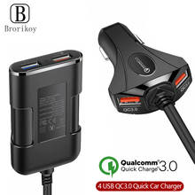 Cargador de teléfono rápido QC 3,0 para coche, adaptador de enchufe Universal con 4 puertos USB de carga múltiple para iPhone Xs Samsung S9 S8 2024 - compra barato