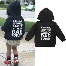 2020 Autumn Toddler Infant Baby Girls Boys Hoodies Jacket Cotton Long Sleeve Hooded Zipper Back Letter Print Casual Outfits 2024 - buy cheap