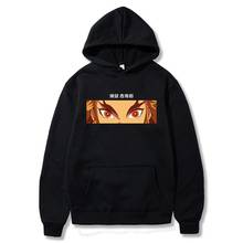 Venda quente demônio slayer kimetsu não yaiba kyojuro rengoku hoodies harajuku chama hashira olhos impressos streetwear masculino 2024 - compre barato