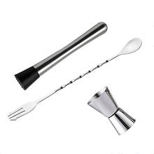 Stainless Steel Cocktail Muddler, Mixing Spoon, Jigger Set, Bar Tool set for Bar Party Wine Cocktail Drink Shaker 2024 - buy cheap