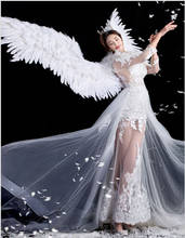 Alas de pluma de ángel blanco puro para adultos, modelo cosplay, fiesta, espectáculo, accesorios de tiro, festival, boda, envío gratis 2024 - compra barato