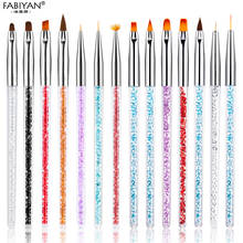 4/7pcs/set Nail Art Brush Painting Drawing Pen Fan Flat Gradient Line Round Acrylic Gel Crystal Tips Design Manicure Tools 2024 - buy cheap