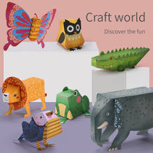 Crianças dos desenhos animados cor papel dobrável corte brinquedos criança kingergarden arte artesanato brinquedo educacional diy 3d artesanal animal origami brinquedos 2024 - compre barato