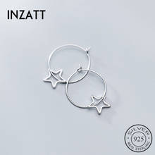 INZATT Real 925 Sterling Silver Hollow Star  Hoop Earrings For Fashion Women Fine Jewelry Minimalist Ins Hot Accessorie Gift 2024 - buy cheap
