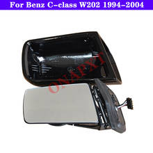 Espelho retrovisor para ambientes externos de automóveis, para mercedes-benz c-class w202 2004-2007, lente de visão traseira, montagem de espelho 2024 - compre barato