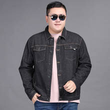 2020 new classic denim jacket men brand clothing cotton casual men jean jacket dark blue solid coat male plus size 8XL 7XL 6XL 2024 - buy cheap