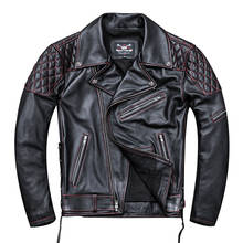 2019 мужские Куртки из натуральной кожи мотоциклетные кожаные куртки 4XL байкерские кожаные пальто для мужчин 2024 - купить недорого