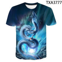 Camiseta con estampado 3D de dragón de China para hombre y mujer, camisa de manga corta, moda urbana para niño y niña, Verano 2024 - compra barato