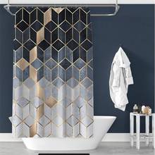 Cortina de ducha de estilo nórdico, visillo de ducha de Color geométrico, colorido, lavable, impermeable, decoración de baño 2024 - compra barato