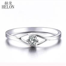 HELON-Anillo de Plata de Ley 925 para mujer, sortija de moissanita de 0,3 quilates, Color VVS/DEF, Diamante cultivado en laboratorio, joyería fina elegante para boda 2024 - compra barato