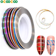 10 Rolls Colorful 3D Nail Sticker Line Tape Adhesive Glue Sticker Foil On Nails Manicure Design Decoration Strip Liner Set 2024 - buy cheap